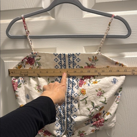 Rachel Zoe Red and Yellow Tie Front Crop Top - Picture 9 of 9